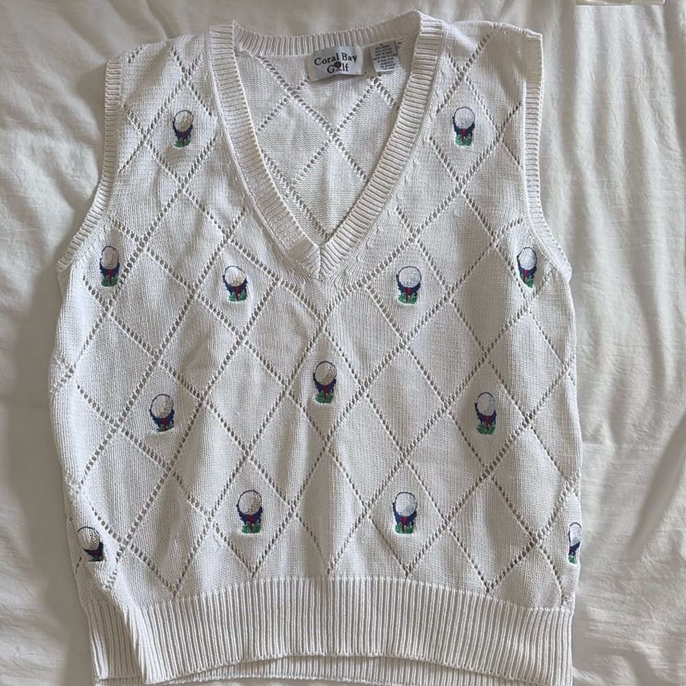 SOLD Retro Coral Bay Gold Club Vest
